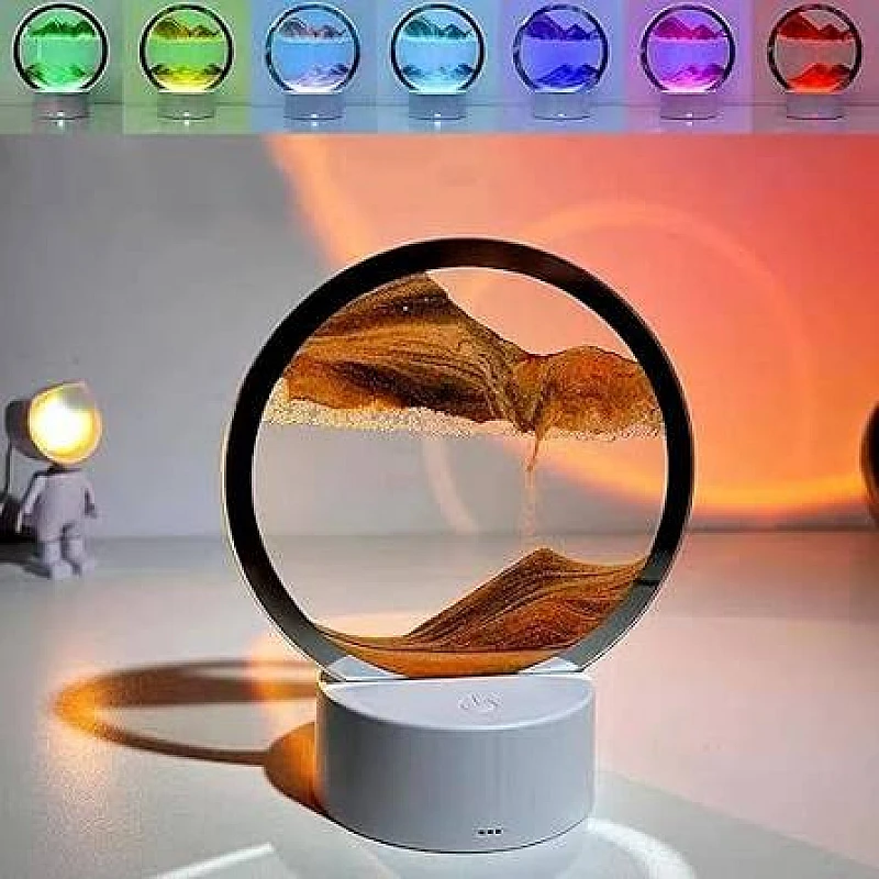 3D Hourglass 7 Color RGB Table Lamp Deep Sea Sandscape