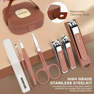 Anti-Splash Nail Clipper Set – (8 PCS) Manicure Protection Tools - Image 2