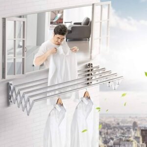 Stainless Steel Space- Saving Wall Mounted Clothes Drying Hanger