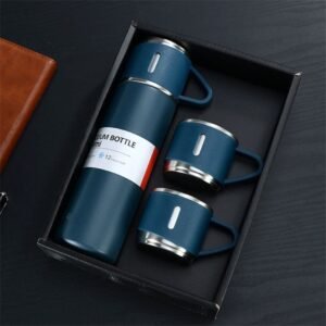 Stainless Steel Vacuum Flask Set With 3 Cups